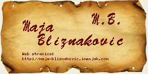 Maja Bliznaković vizit kartica